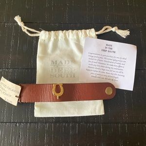 Made in the Deep South Leather Cuff with Horseshoe